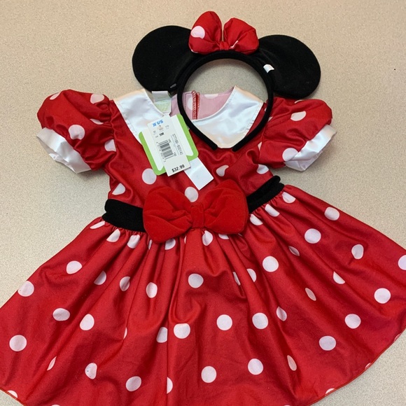Disney Other - Baby Girl Disney Minnie Dress Ears New 9 mo
